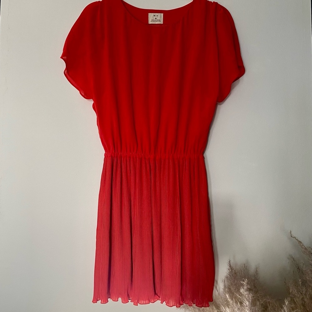 Pins and Needles Chiffon Pleated-Trim Dress